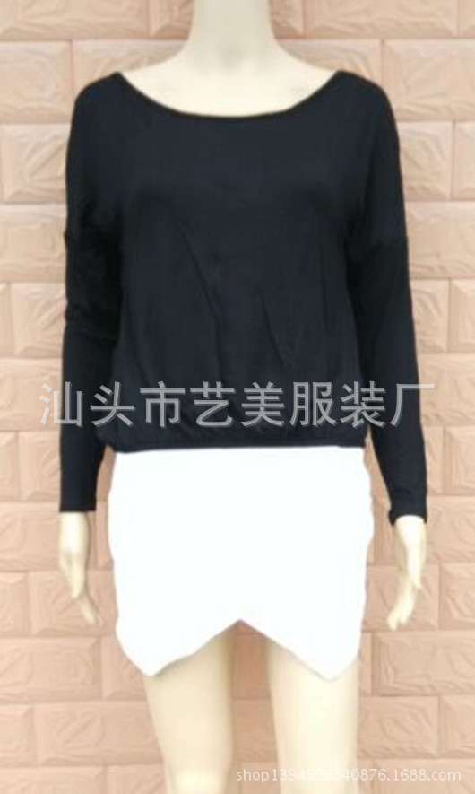 Sexy Deep V Neck Top Irregular Cross Design Versatile Pullover for Women Perfect for Spring and Autumn Wholesale