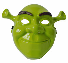 万圣节舞会派对面具史莱克面具卡通动漫面具绿色全脸面具cos面具