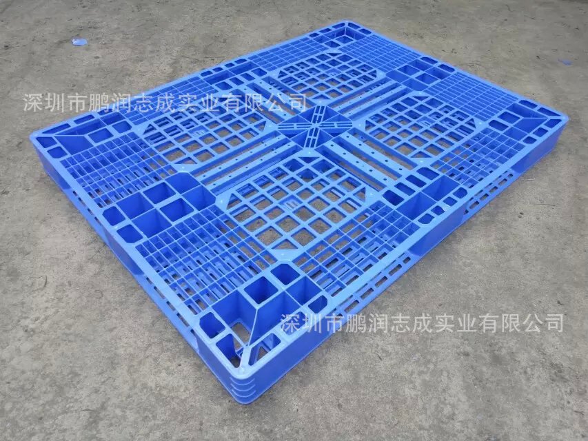 大号塑胶田字网格卡板、1550*1150*125mm、蓝色新料塑料栈板托盘