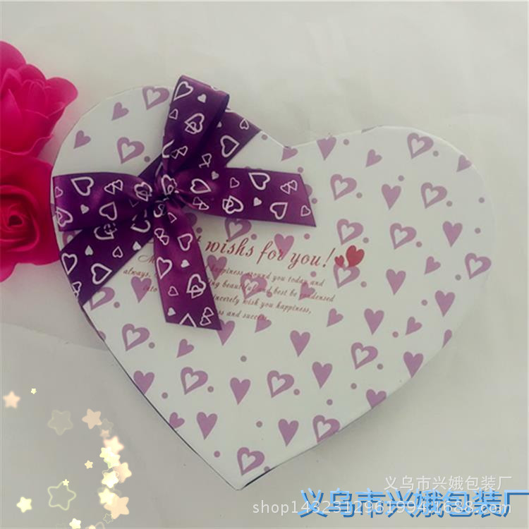 新款紫色爱心礼盒 玫瑰花盒 礼品盒 时尚创意礼盒