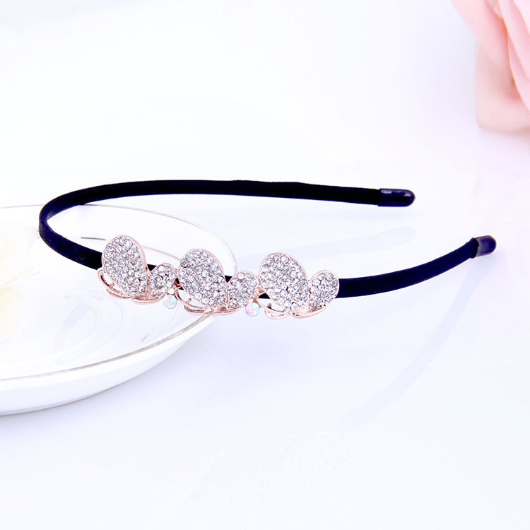 Sweet Crown Flower Butterfly Alloy Plating Inlay Rhinestones Pearl Hair Band display picture 5