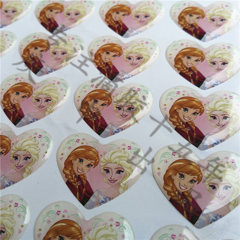 厂家定制  精美异形水晶滴胶心形水晶不干胶logo水晶滴胶贴定做