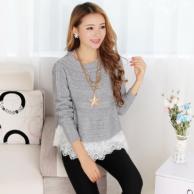 毛衣定制加工厂春季品质羊毛混纺毛衣韩版品牌时尚女长袖款源头厂