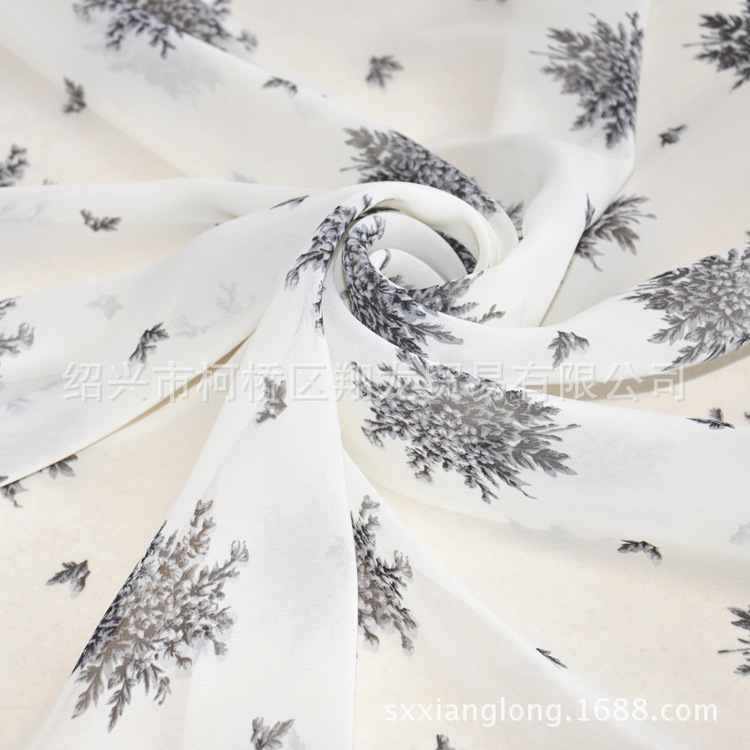 【翔龙印花 XL659】时尚小清新少淑女麦穗雪花雪纺