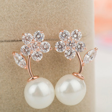 花朵珍珠耳環雪花耳釘時尚女銀日韓國歐美氣質百搭簡約個性甜美