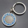 Blue and white metal keychain, Chinese style, wholesale, Birthday gift