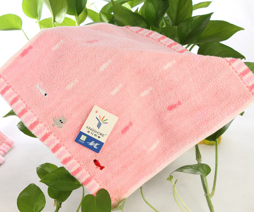 Gold number pure cotton square towel with small floral cartoon pattern soft absorbent small towel baby saliva towel