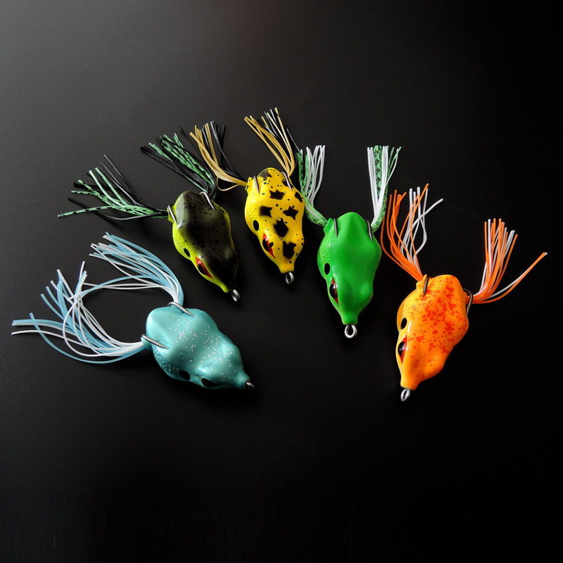 Double Fish Thunder Frog Blackfish Specialized Freshwater Luya Bait Set 55MM 10 Clay Strong Black Floating Water Double Hook Bait