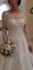 New foreign trade lace long sleeve hollowed back and back wedding dress