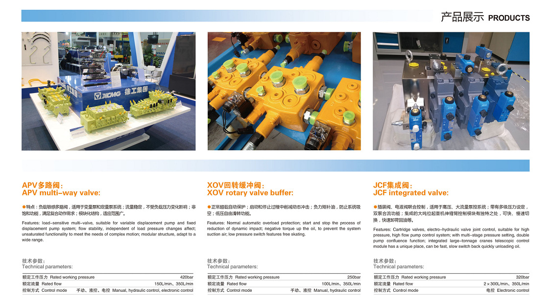 供应AMCA：APV多路阀、XOV回转缓冲阀、JCF集成阀
