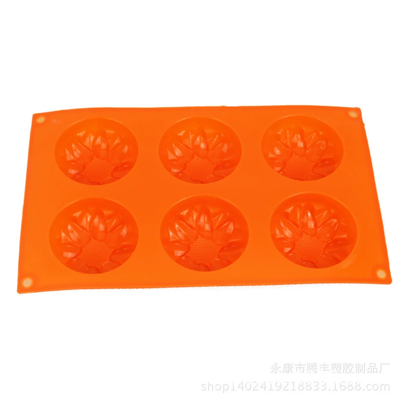 Factory direct selling DIY silicone 6 connected sun flower baking mold cake mold baking tool