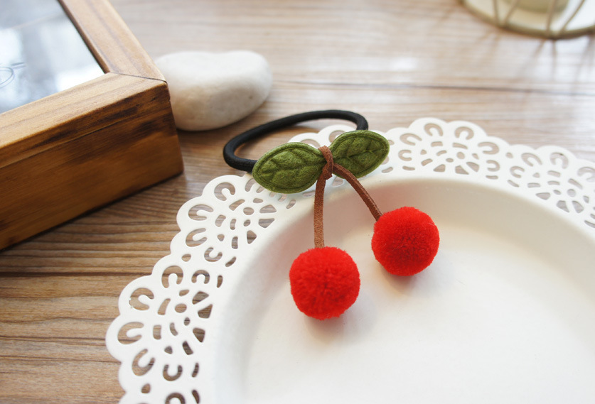 Korean Cute Style Simple New Cherry Hair Ring display picture 9