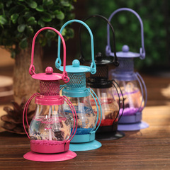 Ocean Lamp Small Ornament, Wedding Birthday Party Supply Nostalgic Horse Lantern Metal Little Lamp