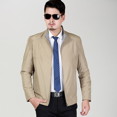2018中老年男裝貨源 商務夾克男 春裝薄款透氣防水男士外套批發