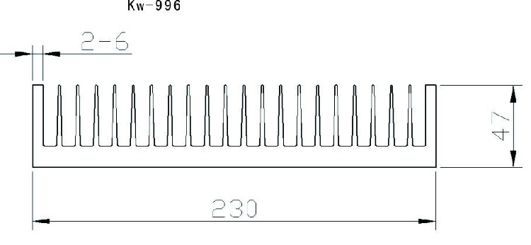 宽度270mm,厚度47mm 大功率散热器  河南电子散热器 冲压铝板