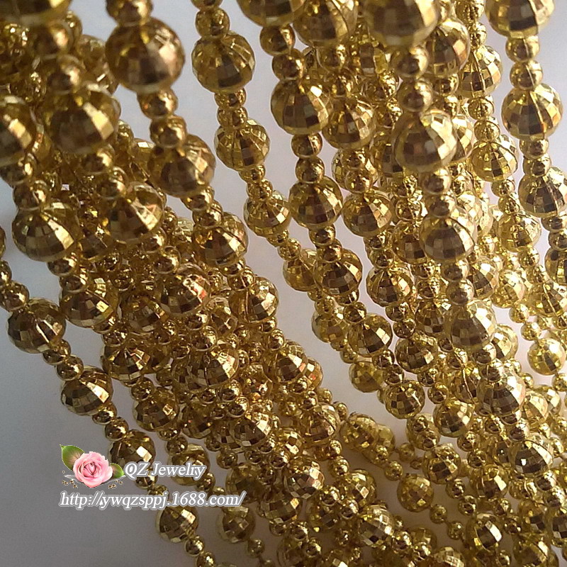 Wholesale Golden Earth electroplated bead chains, large and small interval connected bead chains, wedding background decoration arch bead curtains detail image 5