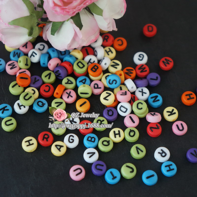 New children's educational English letter beaded jewelry material, letter beads, diy loose beads, acrylic beads accessories detail image 4
