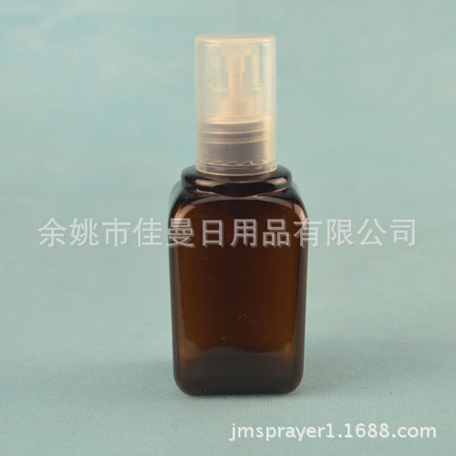 厂家直销80ml方形瓶 棕乳液瓶 分装空瓶 塑料瓶子