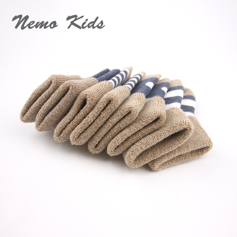 Europeo solo peinado algodón traje bebé Terry calcetines sin hueso costura invierno cálido engrosada bebé Calcetines