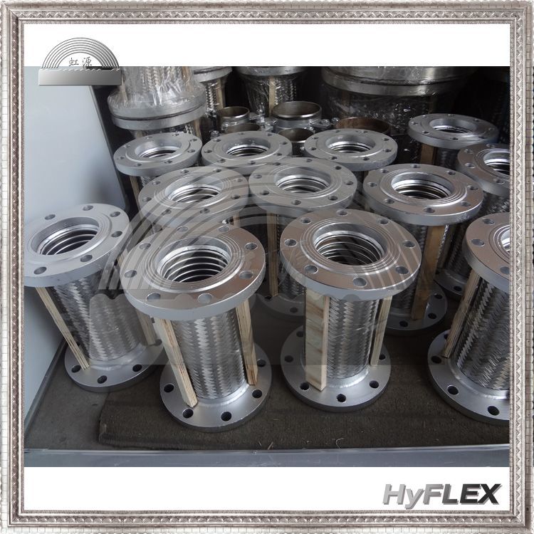 金属软管 碳钢法兰连接 编织钢丝网套 软连接 软接头