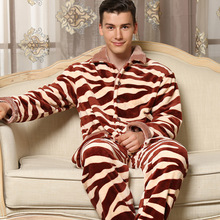 珊瑚绒睡衣男冬季加厚加绒秋冬法兰绒冬天男士家居服套装冬居家服