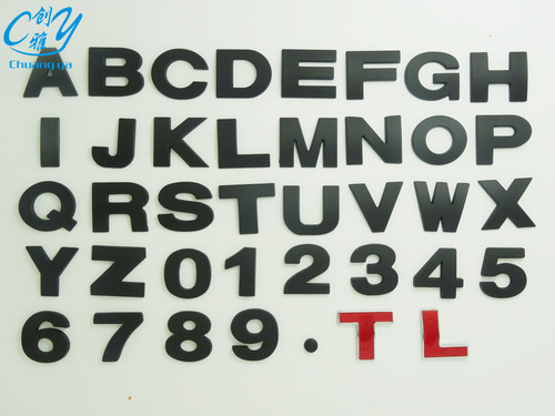 Car metal letter sticker, displacement label, metal letter, displacement label, letter sticker, aftermarket car emblem sticker