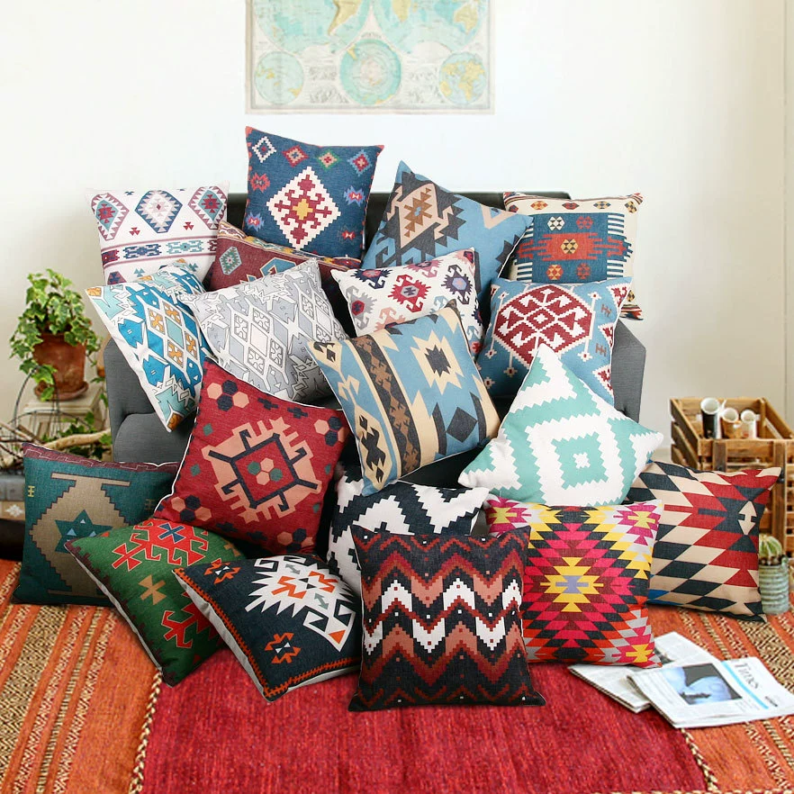 Богемная подушка Kilim Kilim Xinjiang Eitles этнический рисунок хлопок и лён чехол подушки поколение