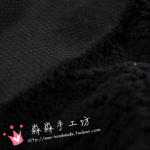 泡泡绒布料零售黑色柔软羊羔绒毛绒布 大衣外套里子里衬背景面料