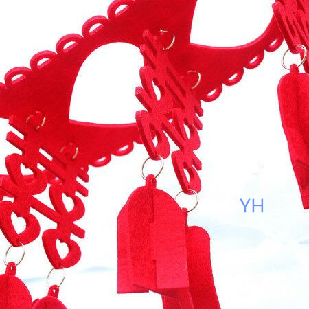 创意节庆镂空毛毡喜字挂饰福字挂饰 婚房布置喜字挂画