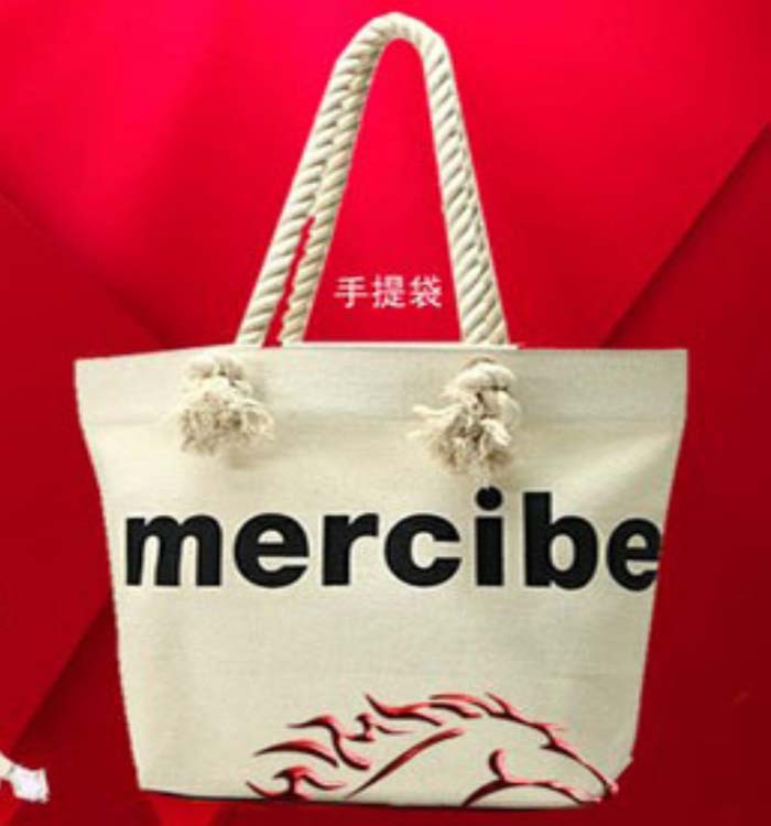 手提棉布袋制做logo圆绳礼品购物帆布包卡通白色手提全棉帆布袋