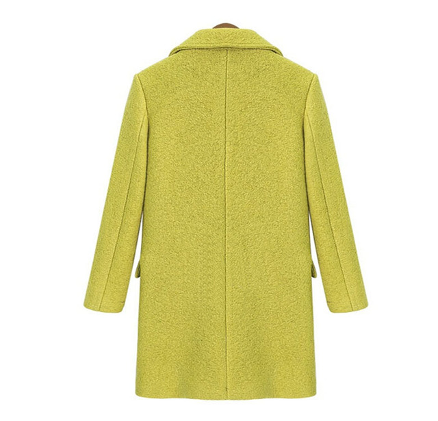 Double-breasted long cotton jacket thick overcoat woolen jacket