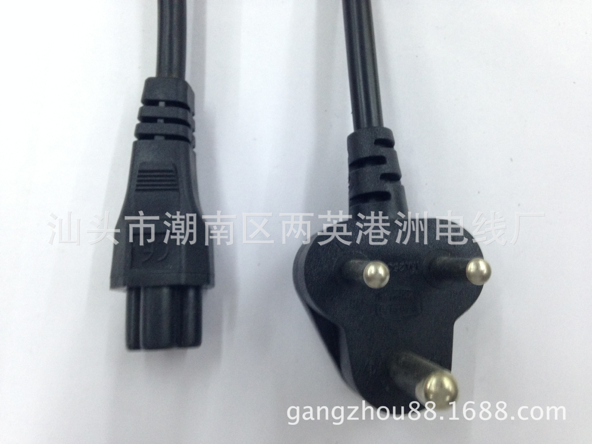 小南非梅花尾电源线 印度米老鼠线 3圆柱插头线 笔记本适配器线