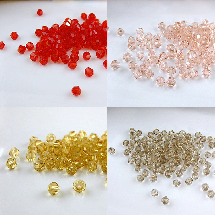 Cut the diamond -kept glass beads crystal pearl diameter 4mm bonded bead jewelry accessories, a series of about 110 pieces