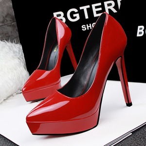 9266-1 han edition fashion simple heels shallow mouth pointed shoes high heel with waterproof professional OL single sho