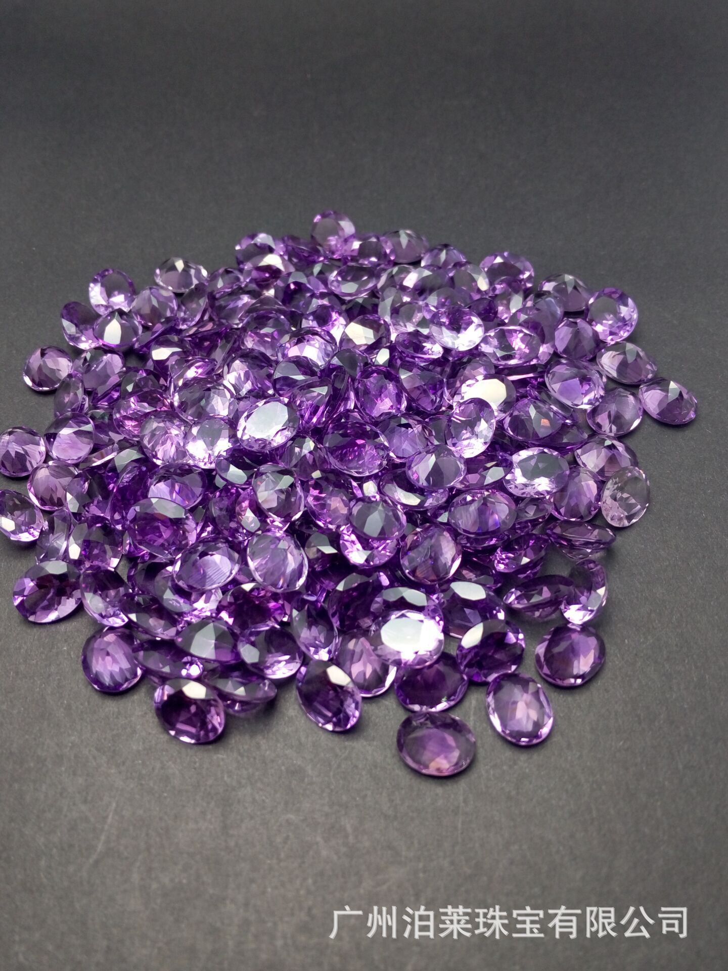 天然巴西紫晶戒面，紫水晶裸石旦形9*11A级品质-阿里巴巴