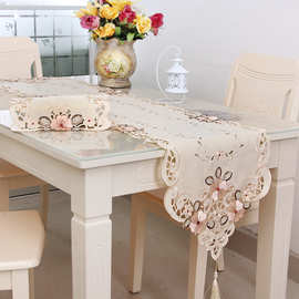 DQ欧式古典绣花桌旗桌布 家用餐垫家居布艺