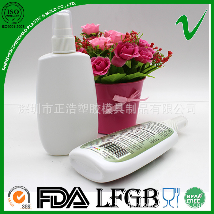 工厂生产120ml HDPE 扁形药品液体喷雾包装塑胶瓶 吹塑注塑加工
