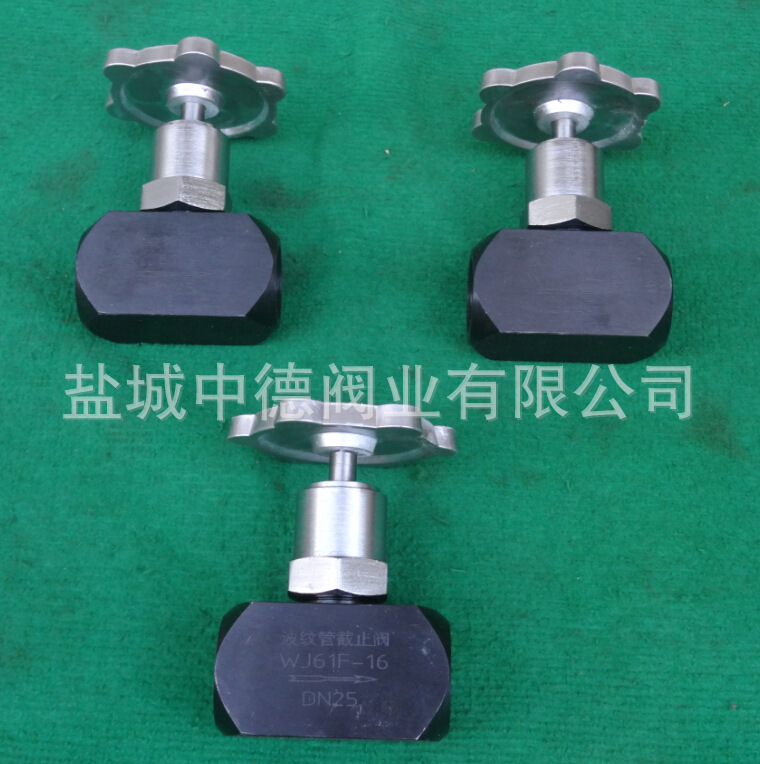 不锈钢焊接波纹管截止阀.WJ21-64P波纹管内螺纹卡套针型阀