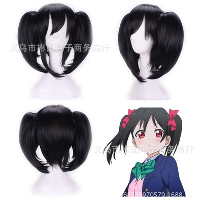cos Wig Love Live Nicole Wig black Ponytail cosplay Fake Spot Promotion