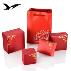 鍛布吊墜盒 飾品首飾盒 項鍊盒 紅色包裝盒 耳飾單拍不發貨