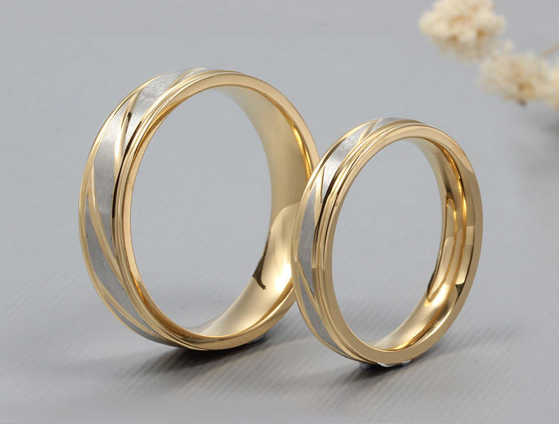 Simple Style Geometric Titanium Steel Rings Plating Metal Stainless Steel Rings