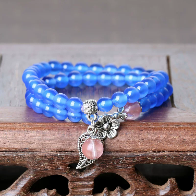 If Crystal Blue Rose Multi -layer Bracelets Fashion Women's Mo Kai Plus Bracelet Special Clearance