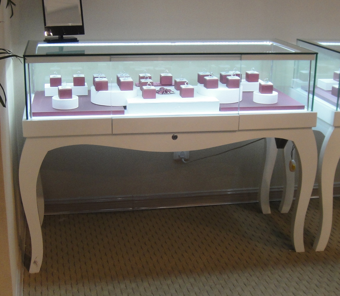 木质白色展柜 珠宝展柜 二手手机展示柜 宝兰饰品槽板柜