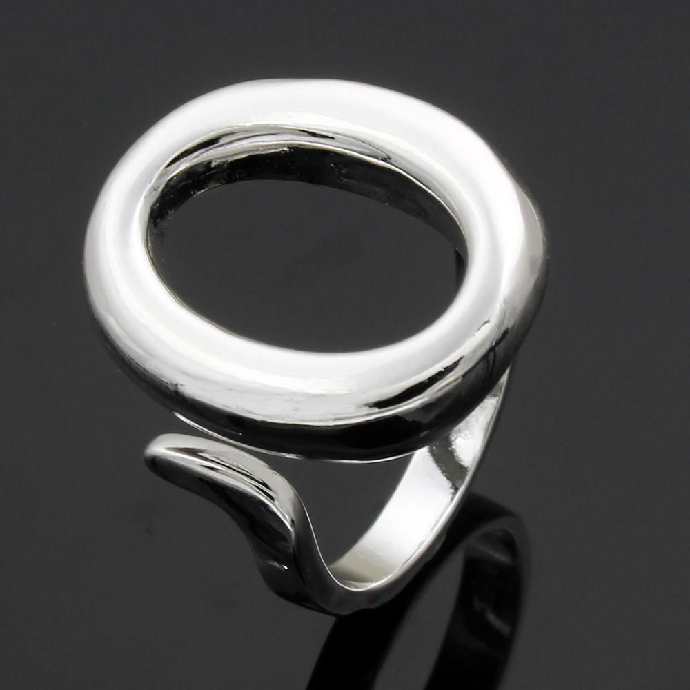 Fashion Europe and the United States hot selling silver jewelry factory price wholesale 925 silver plated couple ring personality open O-shaped ring