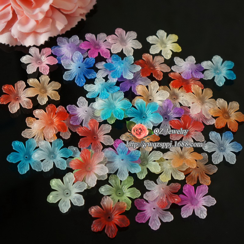 Bride's headwear accessories materials, DIY handmade accessories, resin semi-transparent matte flower ornaments, auxiliary materials, small accessories detail image 4
