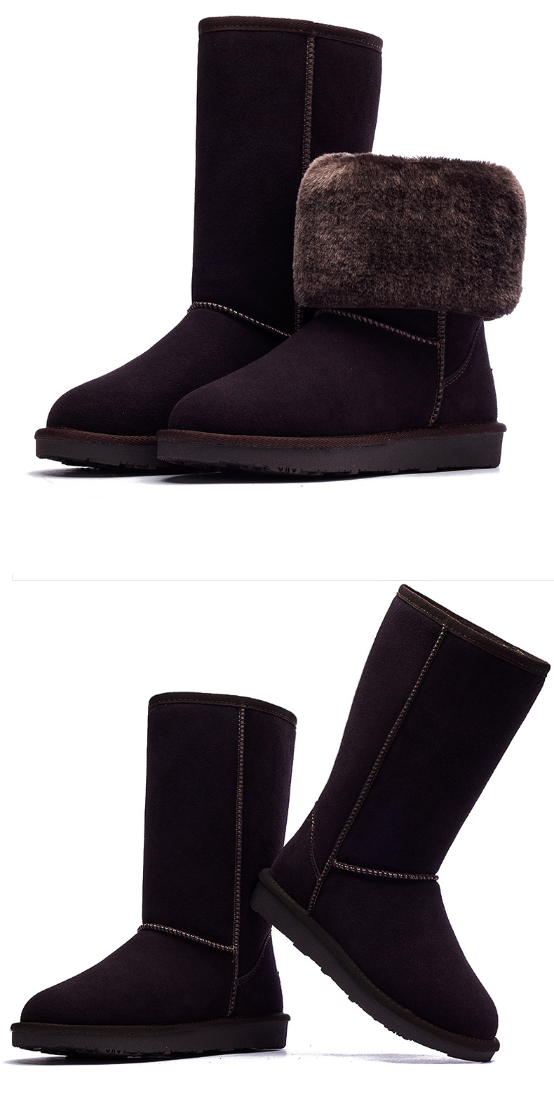 Damen-Kampfstiefel, Leder, Wildleder, Bohemian-Stil, Vintage-Stil, niedriger Absatz, quadratische Zehenpartie, runde Zehenpartie, Schnürung, Slip-on-Stiefel für Büro, formelle Veranstaltungen, Stiefel_voghion.com