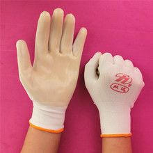 工厂直销双达PVC半挂平挂浸胶手套 白色防油耐磨涂胶挂胶手套