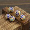 Gold -plated jewelry wholesale gilt gold and gold mate -roasted blue DIY accessories 11mm Fushou round beads