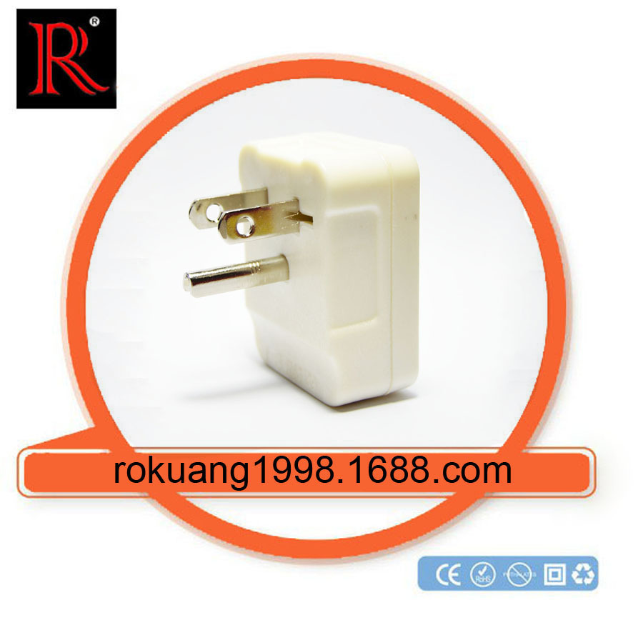 LK7001-1 美标插头 15A 125V电源头飞机插二极插头美国直角接线头