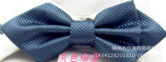 man Tip monochrome Fine grid double-deck lingjie Red and white Violet dark grey Polyester fiber marry Bowtie